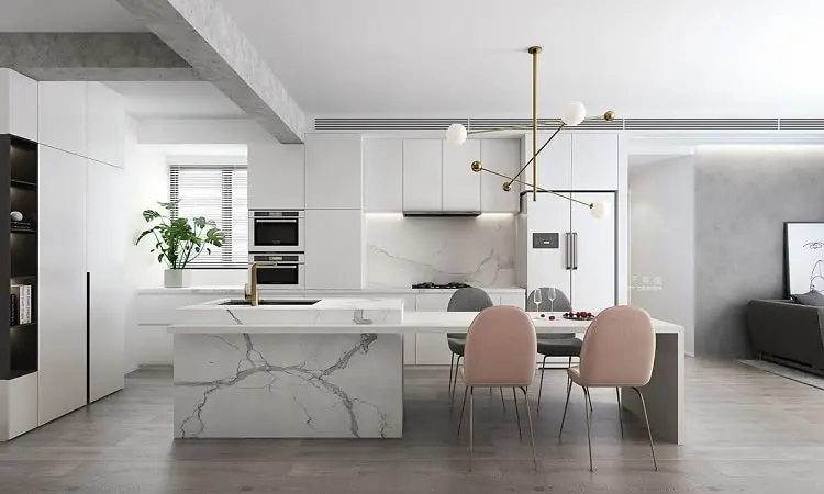 Kesan elegan terpancar dari berbagai jenis marmer putih, Sumber: home-designing.com
