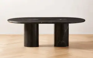 Foto meja marmer hitam