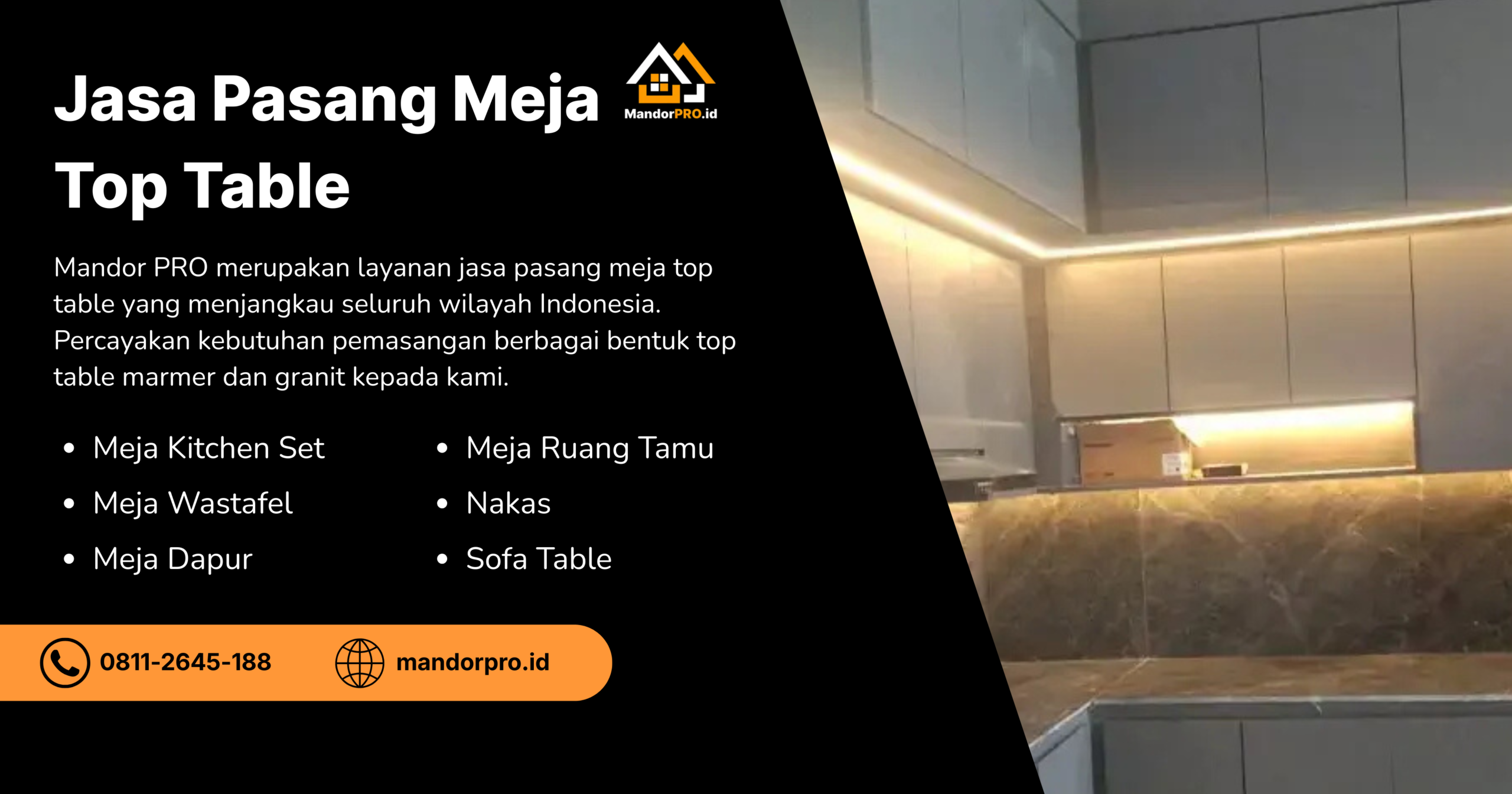 Perbaikan Meja Marmer Rusak Atau Patah 5 jasa pasang meja top table