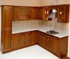 ILustrasi lemari jati untuk kitchen set dapur