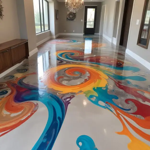 innovative epoxy floor design showcases sleek durable surfaces with artistic patterns modern 1204564 72303