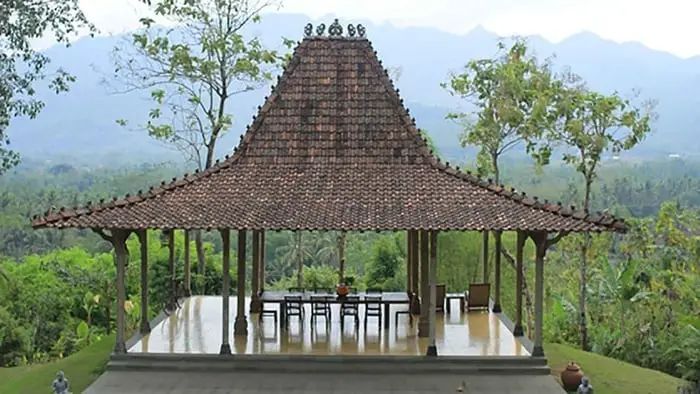 ilustrasi perpustakaan dan taman baca joglo