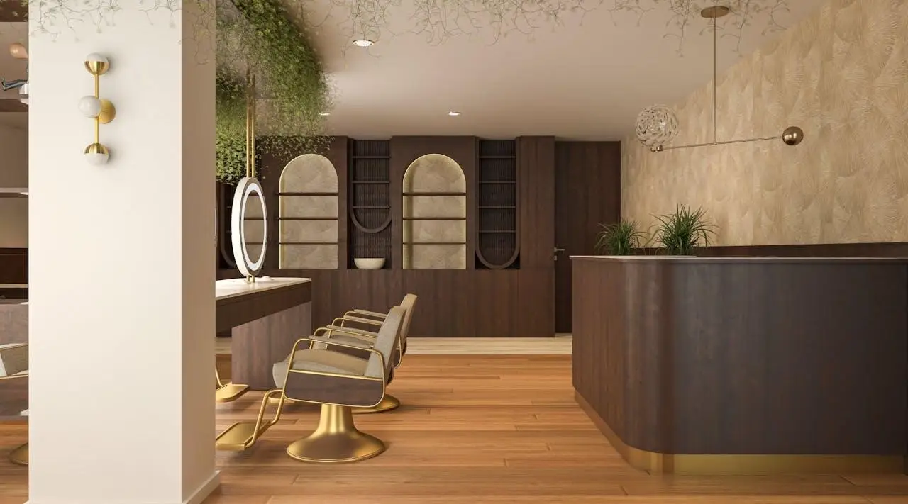 Ilustrasi salon spa rumah kayu