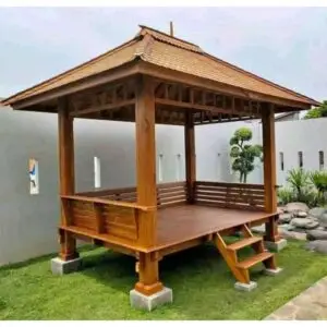 Panduan Membuat Gazebo Kayu Sederhana di Rumah 3 Gambar membuat gazebo kayu