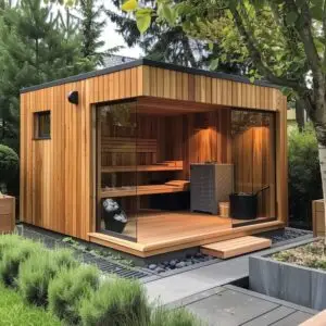 ILustrasi sauna minimalis modern