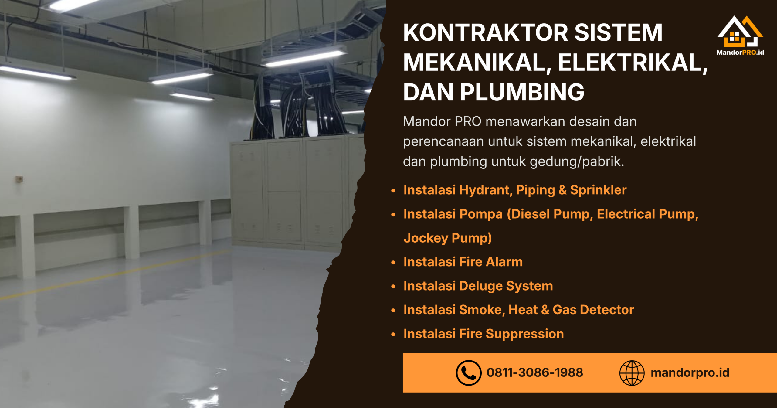 kontraktor sistem mekanikal, elektrikal, plumbing